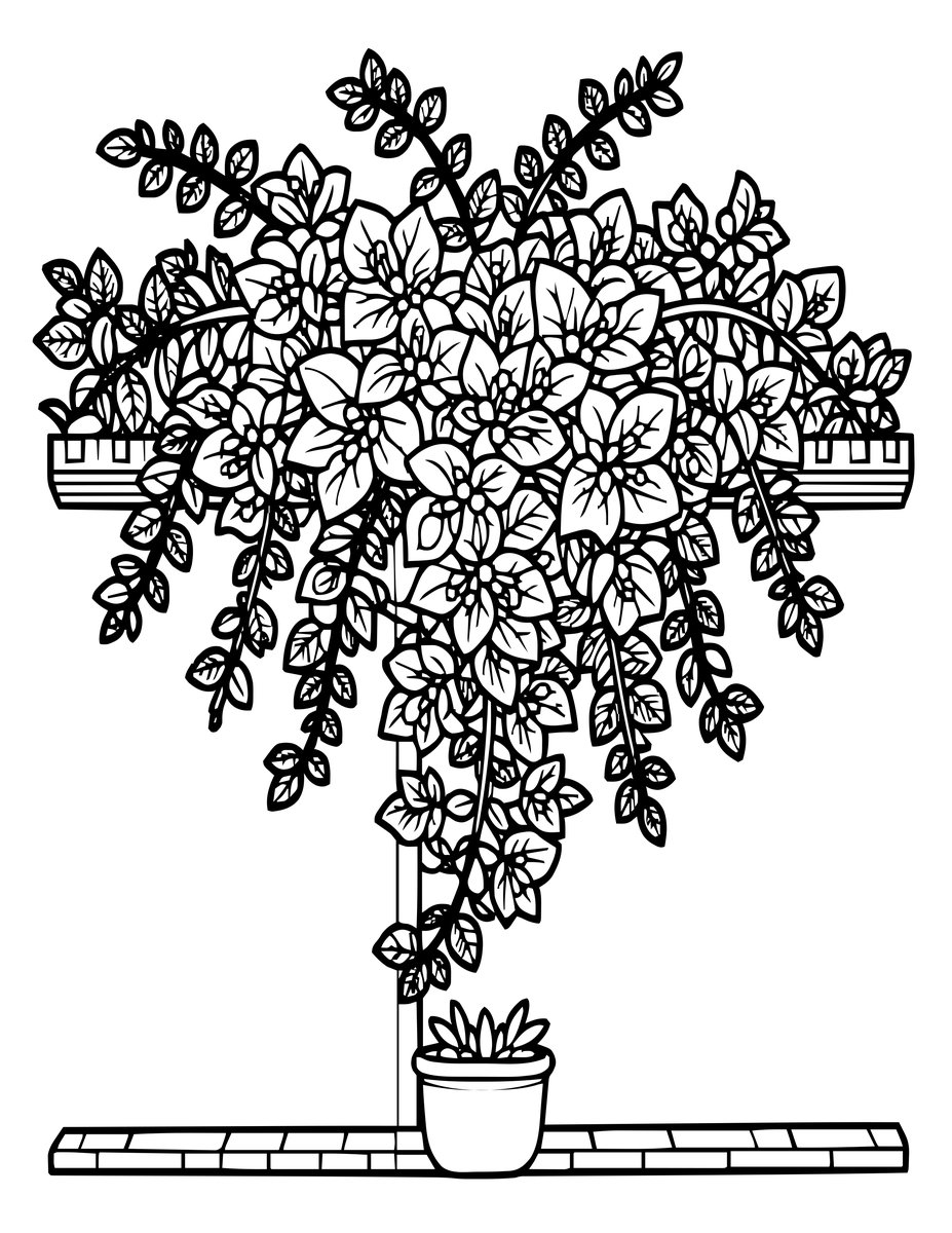 Bougainvillea - free printable coloring page
