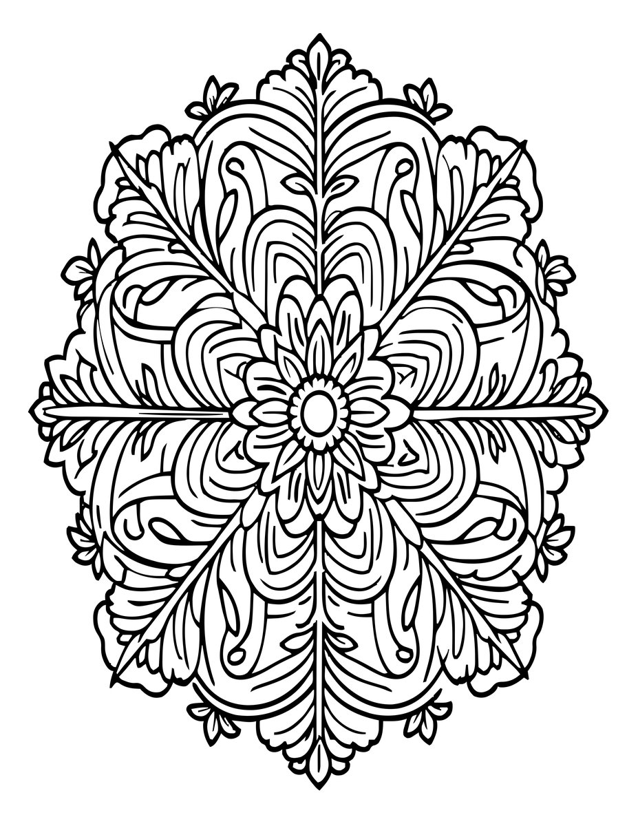 Vine Mandala - free printable coloring page