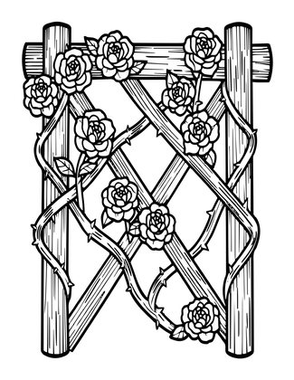 Climbing Roses - Free printable coloring page