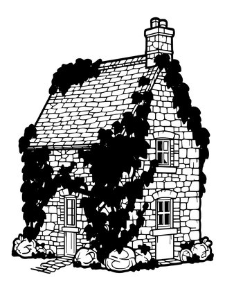Ivy Covered Cottage - Free printable coloring page