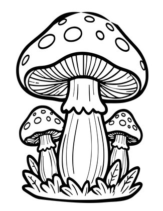 Mushroom Cottage - Free printable coloring page