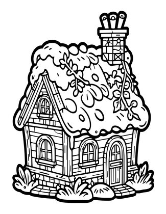 Cottage Roof - Free printable coloring page