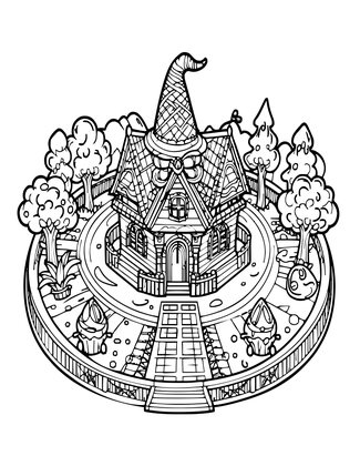 Cottage Ritual - Free printable coloring page
