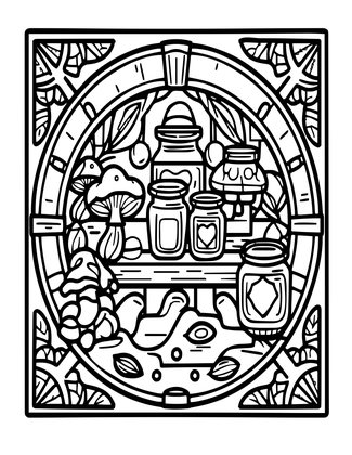 Cottage Cellar - Free printable coloring page