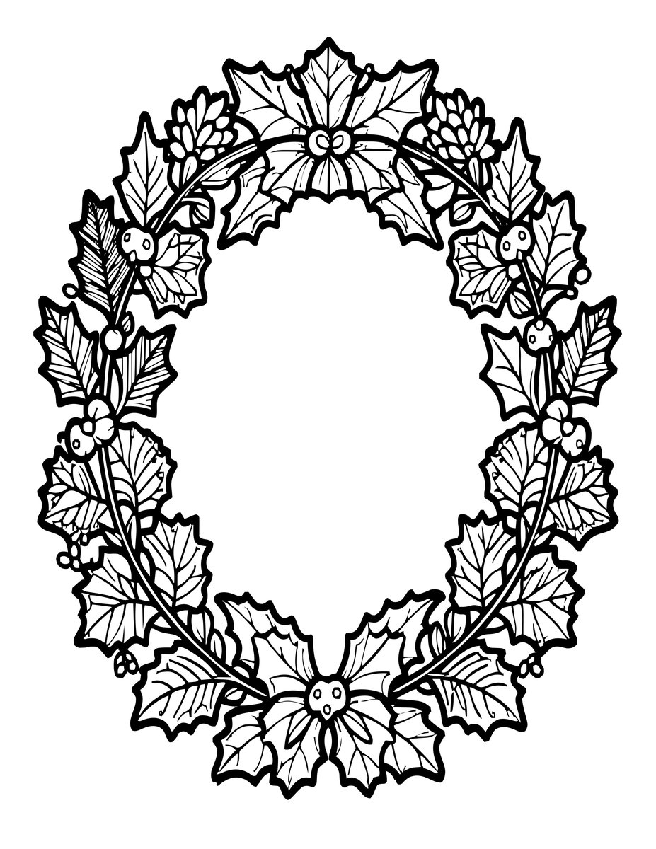Nightshade Wreath - free printable coloring page