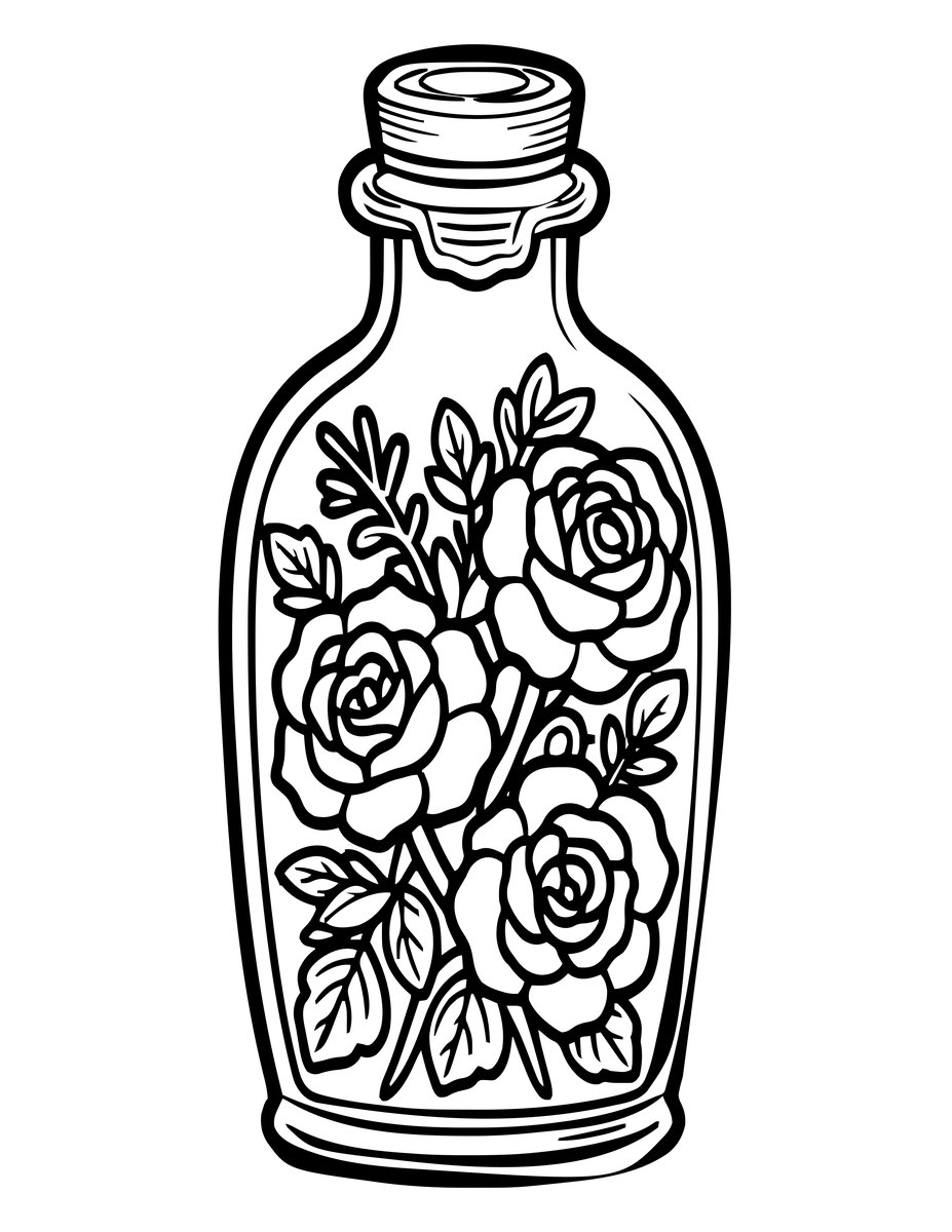 Potion Bottle - free printable coloring page