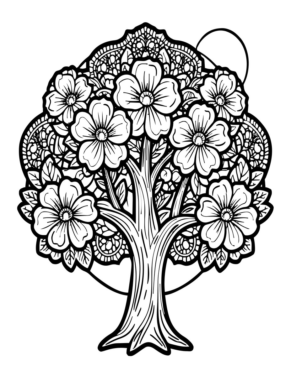Elder Tree - free printable coloring page