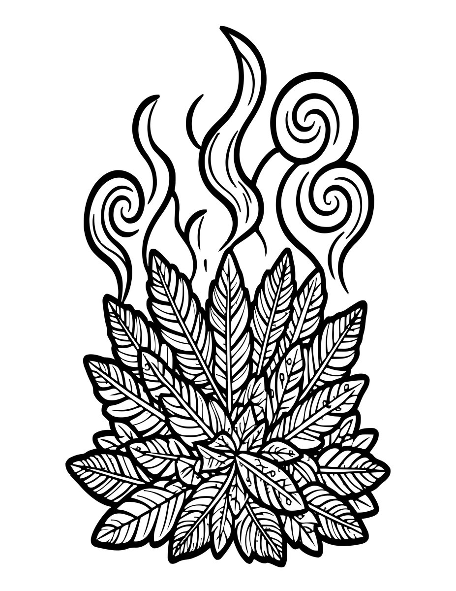 Sacred Smoke - free printable coloring page