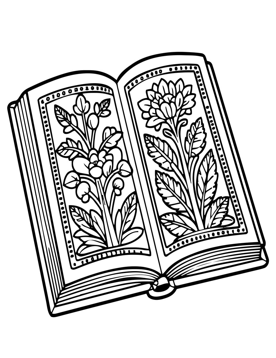 Grimoire Page - free printable coloring page