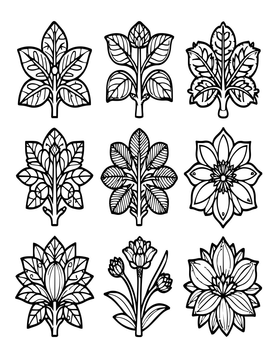 Botanical Chart - free printable coloring page
