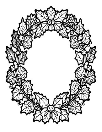 Nightshade Wreath - Free printable coloring page