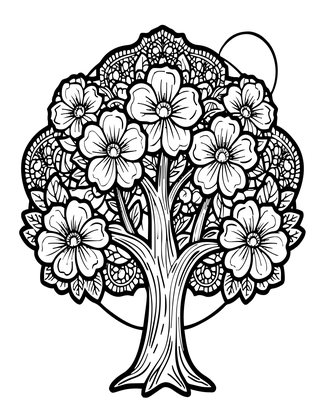 Elder Tree - Free printable coloring page
