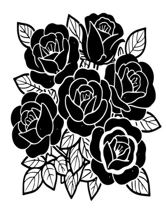 Black Roses - Free printable coloring page