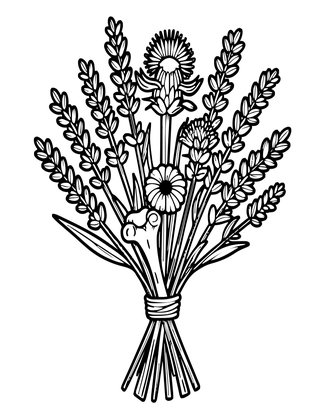 Dried Bouquet - Free printable coloring page