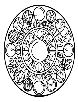 Moonphase Garden - Free printable coloring page
