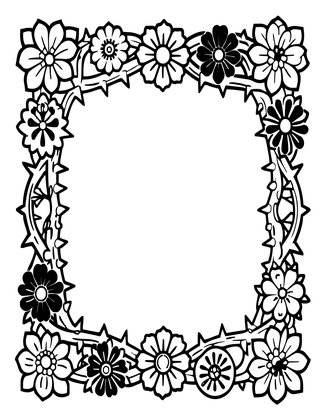 Thorned Border - Free printable coloring page