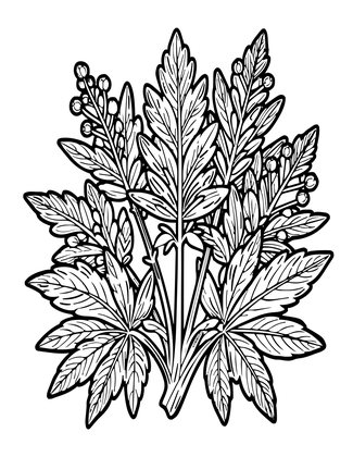 Mugwort - Free printable coloring page