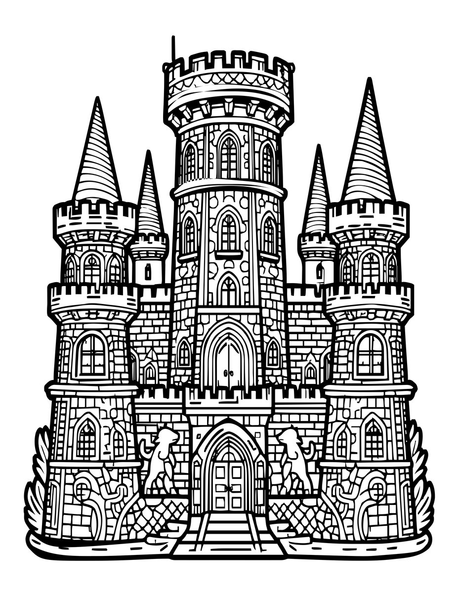 Tower Dungeon - free printable coloring page