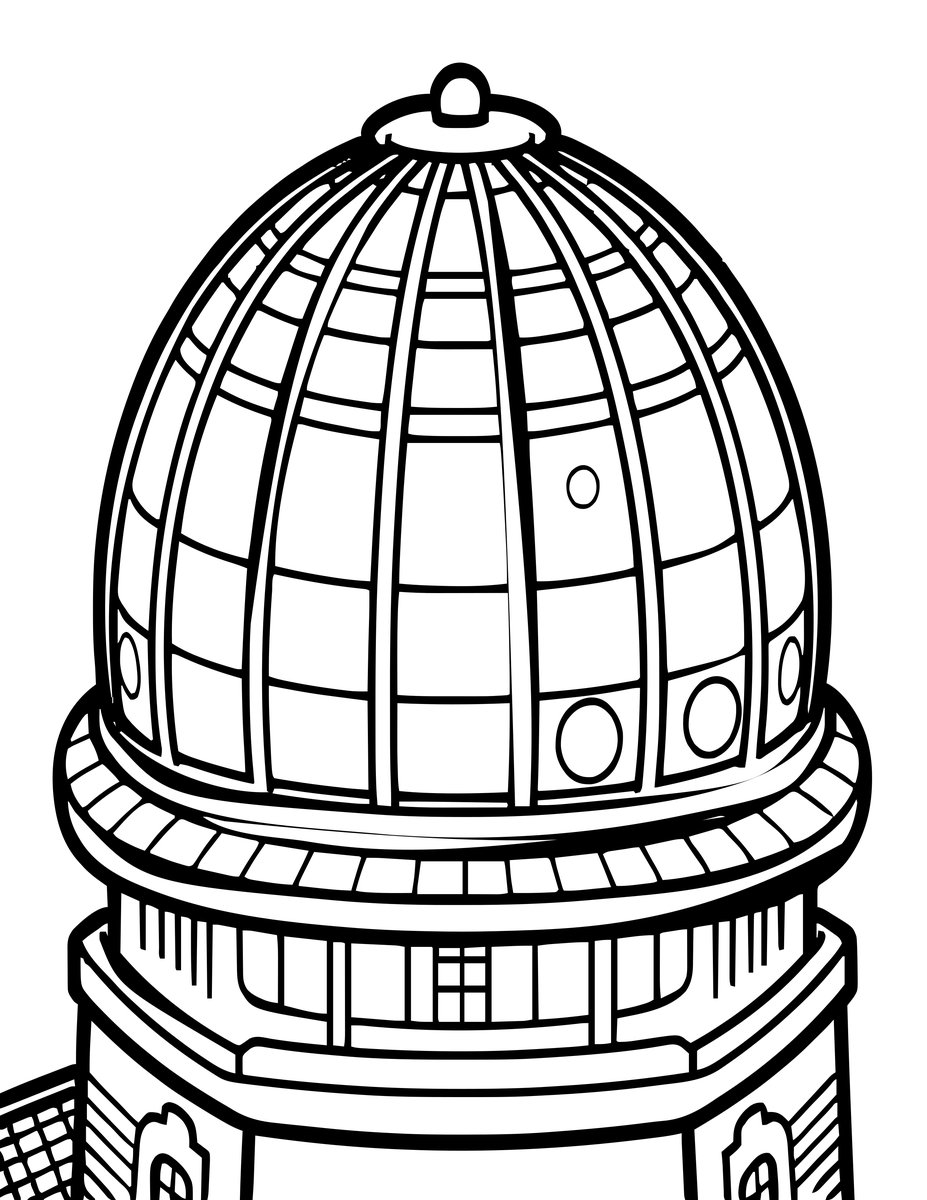 Tower Observatory - free printable coloring page