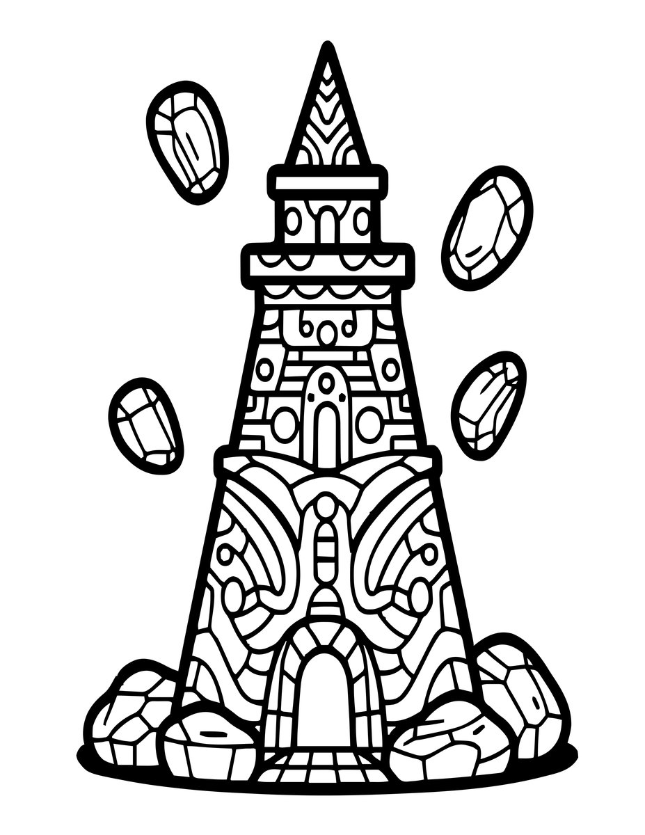 Tower Construction - free printable coloring page