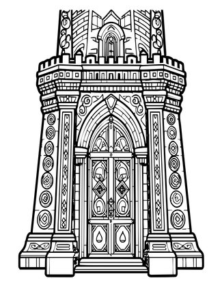 Tower Door - Free printable coloring page