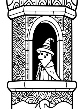 Tower and Familiar - Free printable coloring page