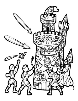 Tower Defense - Free printable coloring page