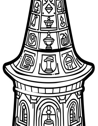 Tower Roof Detail - Free printable coloring page