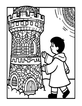 Apprentice Tower - Free printable coloring page