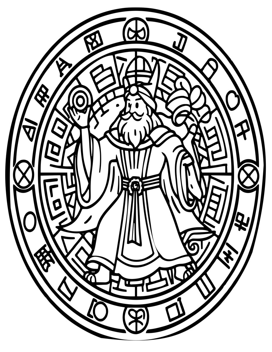 Sorcerer Summoning - free printable coloring page