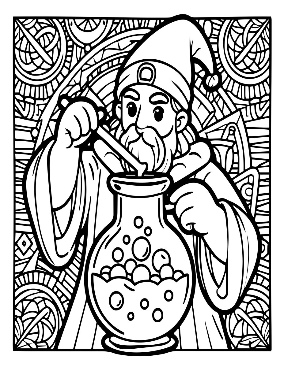 Wizard Potion - free printable coloring page