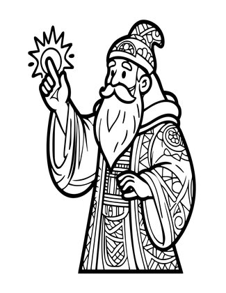 Ancient Wizard - Free printable coloring page