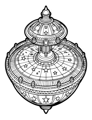 Wizard and Stars - Free printable coloring page