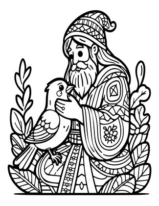 Healing Wizard - Free printable coloring page