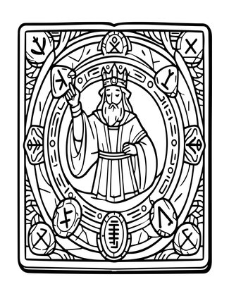 Rune Caster - Free printable coloring page