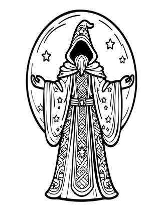 Wizard Robes - Free printable coloring page