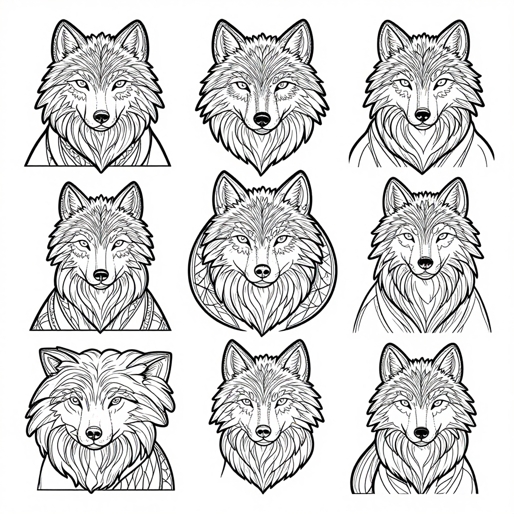 Wolves coloring pages collection - 30 free printable pages