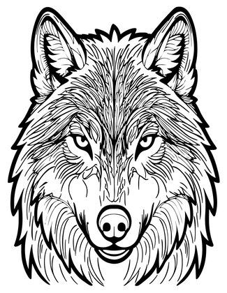 Wolf Portrait - Free printable coloring page