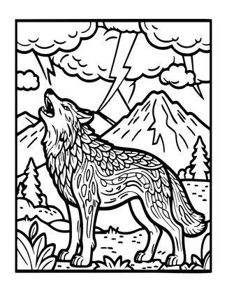 Stormy Howl - Free printable coloring page