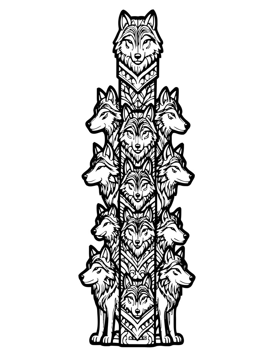 Wolf Totem - free printable coloring page
