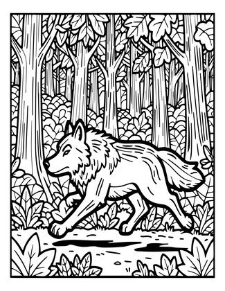 Running Wolf - Free printable coloring page