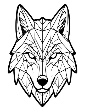 Geometric Wolf - Free printable coloring page