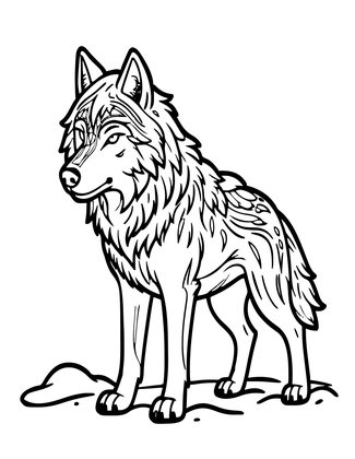 Wolf in Snow Storm - Free printable coloring page
