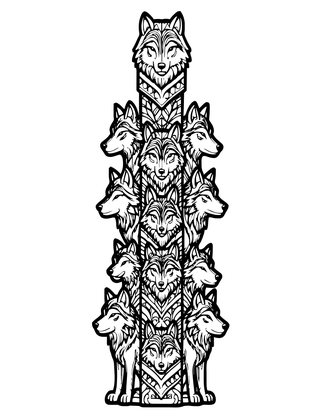 Wolf Totem - Free printable coloring page