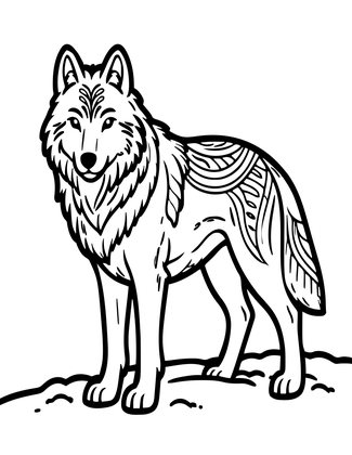 White Arctic Wolf - Free printable coloring page