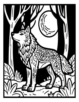 Black Wolf - Free printable coloring page