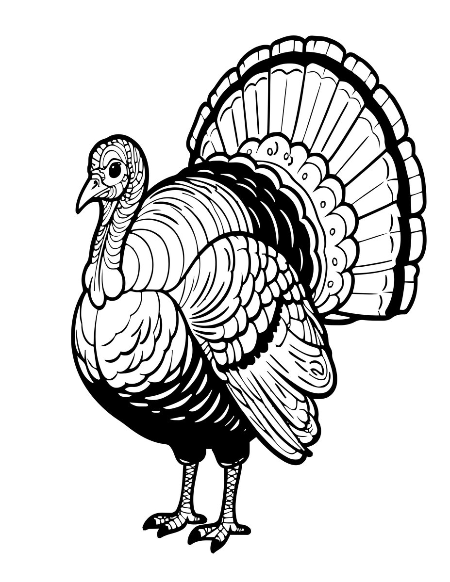 Turkey Strut - free printable coloring page