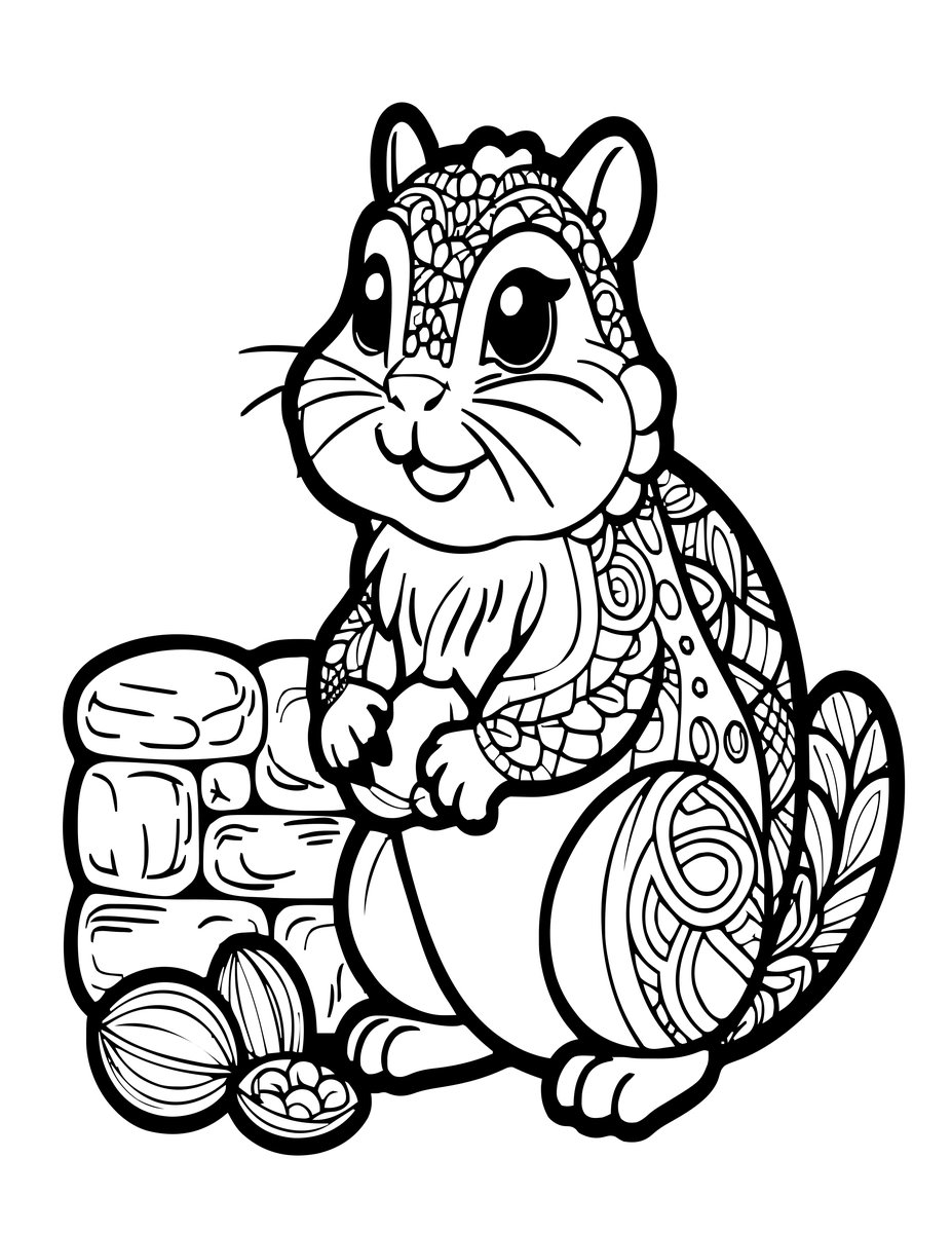 Chipmunk Cheeks - free printable coloring page