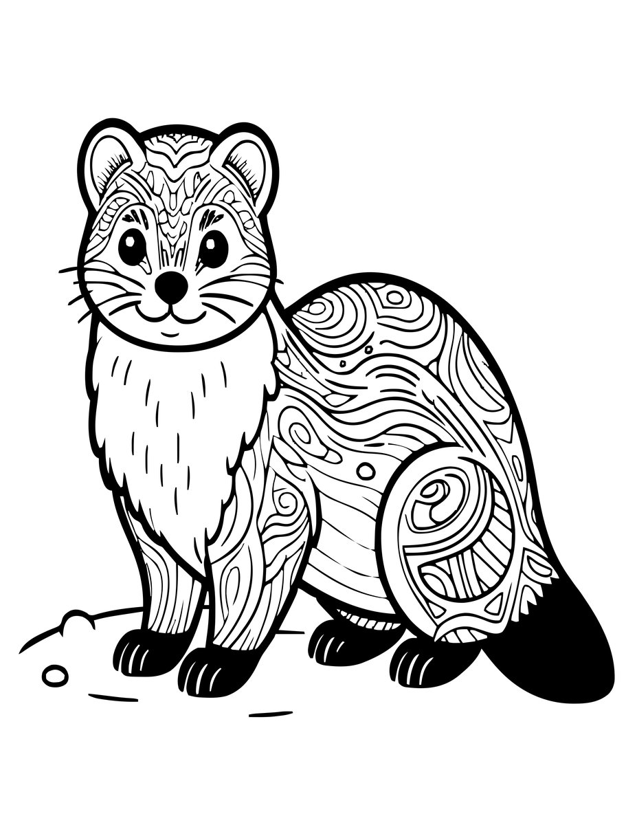 Weasel - free printable coloring page