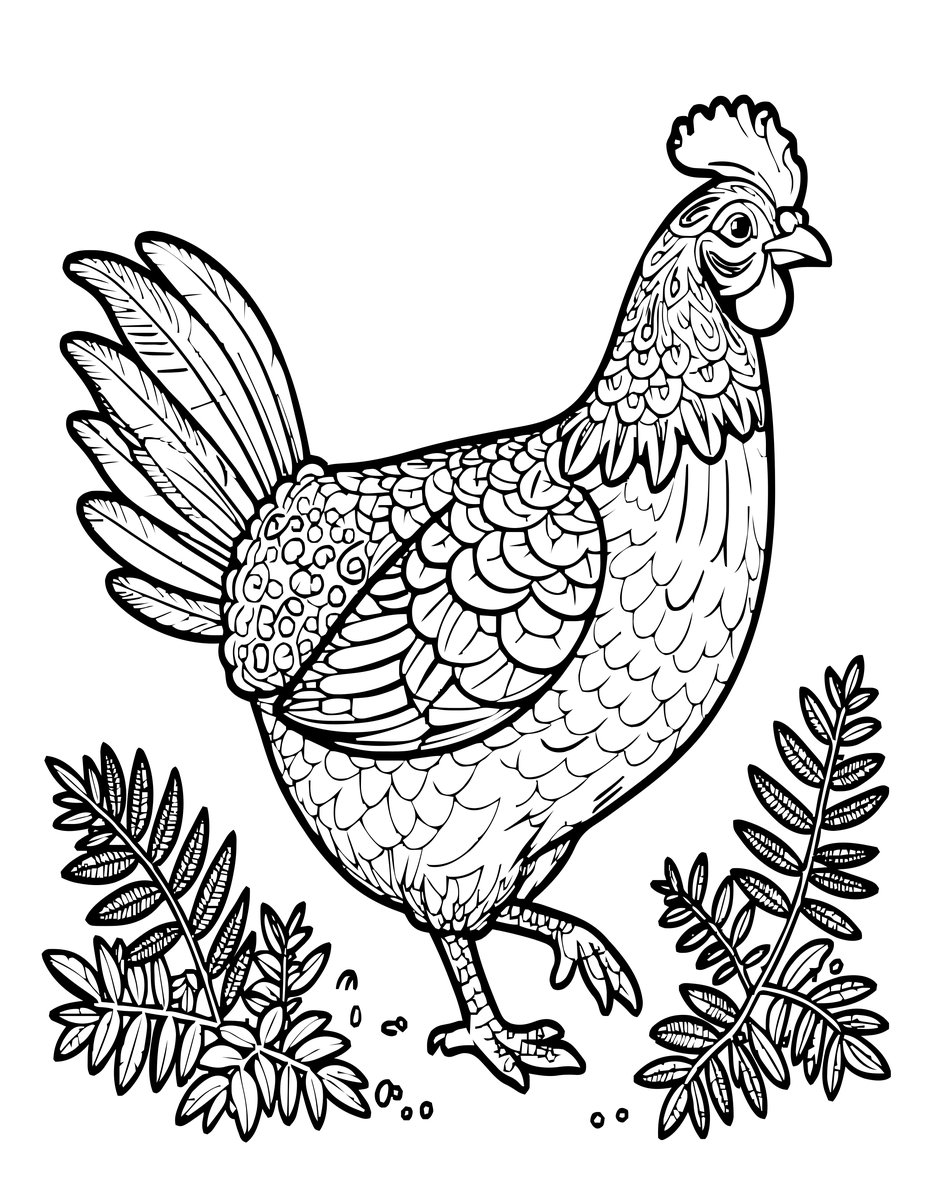 Pheasant - free printable coloring page